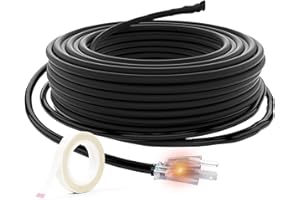 HEATIT JHSF1 Self Regulating Pre-Assembled Heating Cable with Spacer and Clips, Heat Tape for Roof Deicing and Pipe Freeze Pr