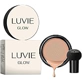 Luvie Glow Foundation Cushion,Mushroom Head Air Cushion CC Cream Makeup,Brighten Long-Lasting For All Skin Types (BRUMET BROWN)