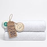 Italic Ultraplush 100% Australian Cotton Towels - Set of 2 Luxury Bath Towels, Quick Dry Plush and Absorbent, Heavy Duty Large Bath Towels, 800GSM Towels for Bathroom &amp; Spa (White)