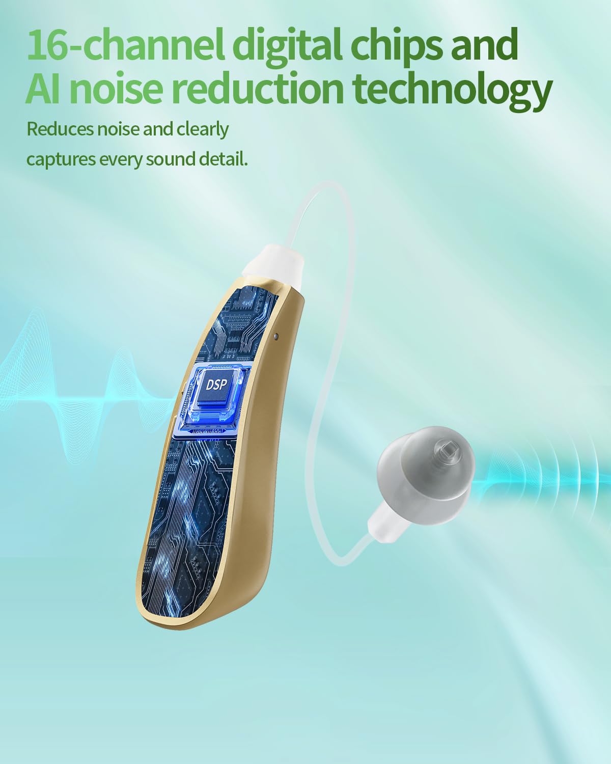 Hearing Aids for Seniors&Adults SIAIME OTC Rechargeable Digital BTE Not Hearing Amplifiers with Intelligent Noise Reduction Volume Control Comfort Design Portable (L+R)
