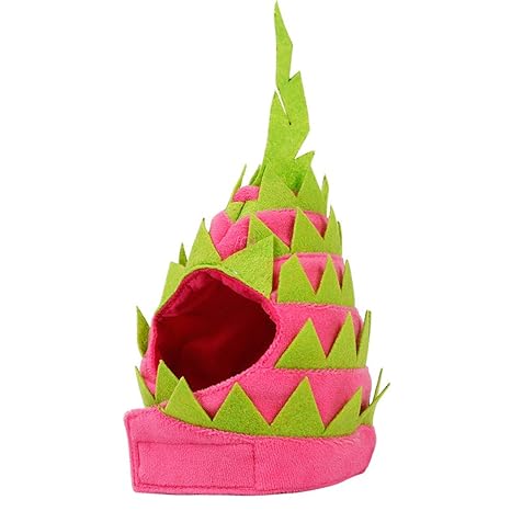 Tendycoco Funny Pet Head Cap Dragon Fruit Shape Hat Fancy Headgear