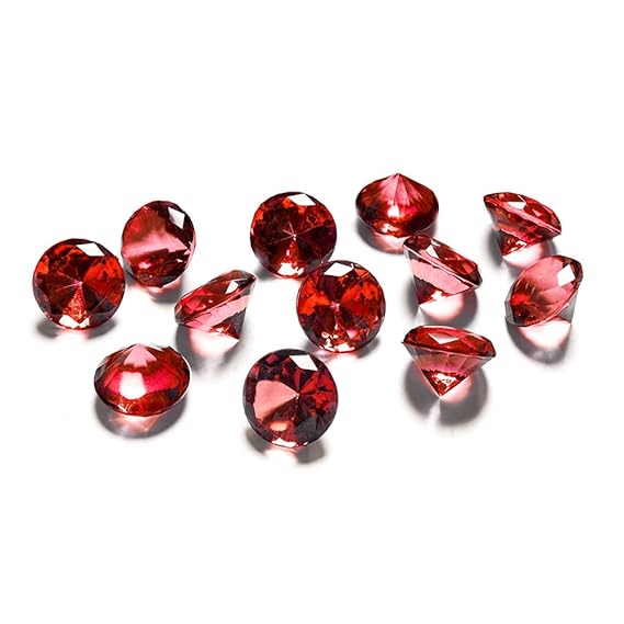 100 Diamanten rot bordeaux 12mm Tischdekoration Streuartikel Hochzeit Taufe