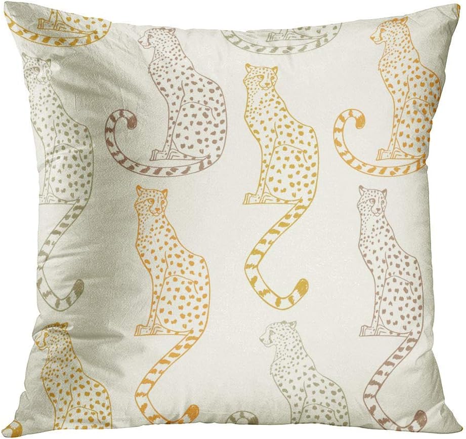 Afagahahs Decorative Throw Pillow Covers Beautiful Amazing Animal Sit Leopard Africa Wildlife Cotton Cushion Covers,22 by 22 Inch (Two Sides)