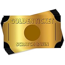Golden Ticket Holographic Scratch Off Cards - (30 Pack