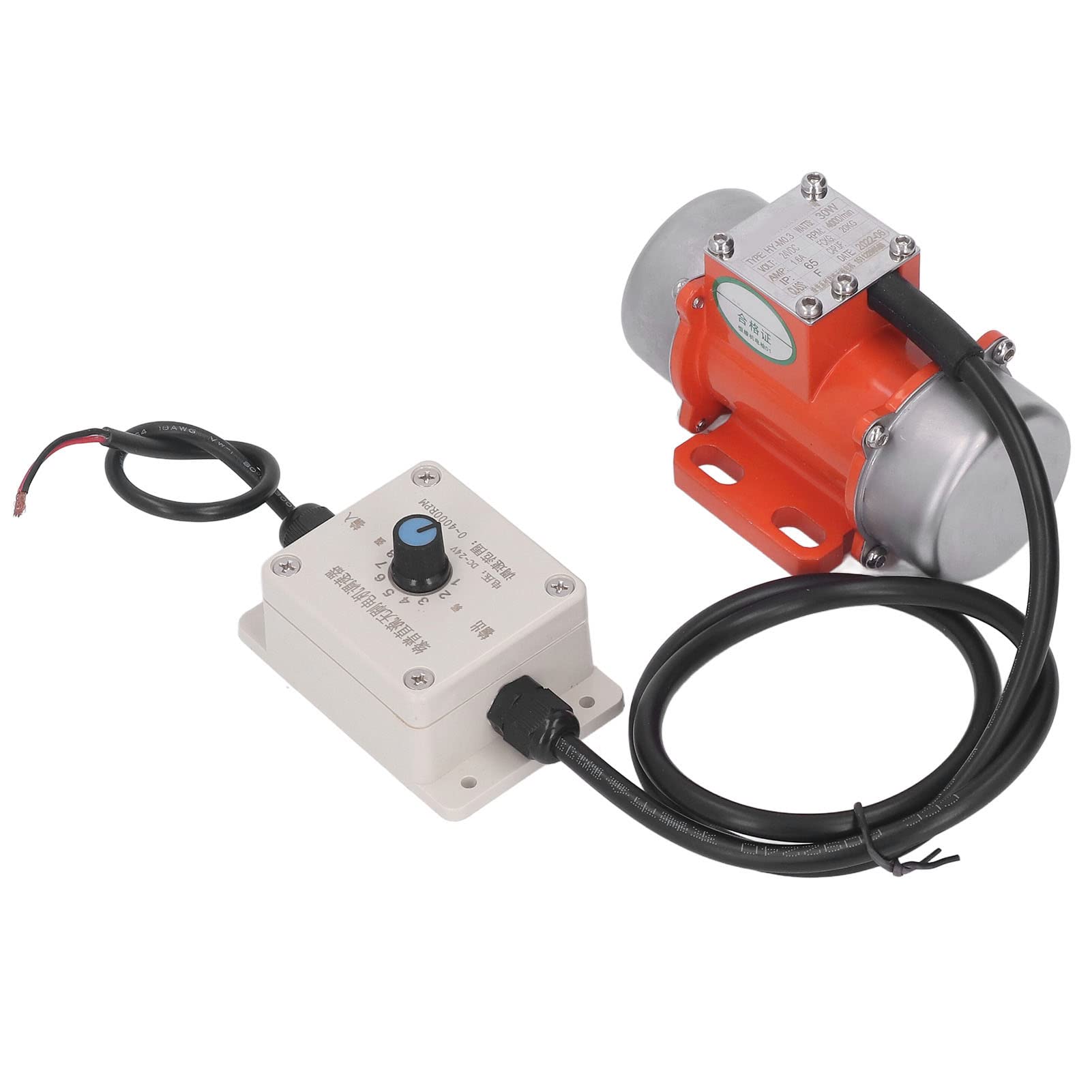 Electric Vibration Motor, 4000 RPM Energy Saving Brushless DC Vibration Motor Adjustable Red Copper Aluminum Alloy for Coal Mining (DC24V)