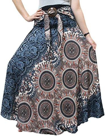 Bohemian Skirt Flower Style For Women Hippie And Maxi Skirt Size 0-12 US (White4)