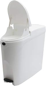 SUPAWASH-PRO Sanitary Bin 20L Slimline White Pedal Disposal view 3
