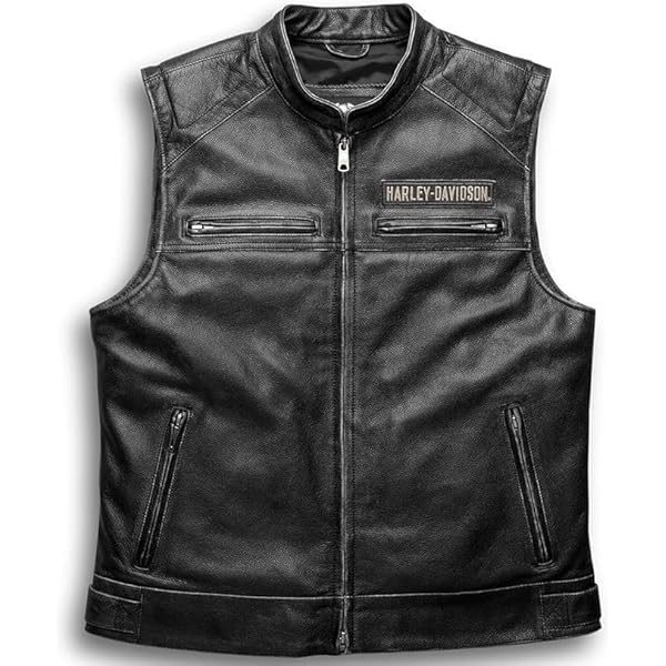 Amazon.com: Iconic Harley HD Men's Passing Link Leather Biker Vest