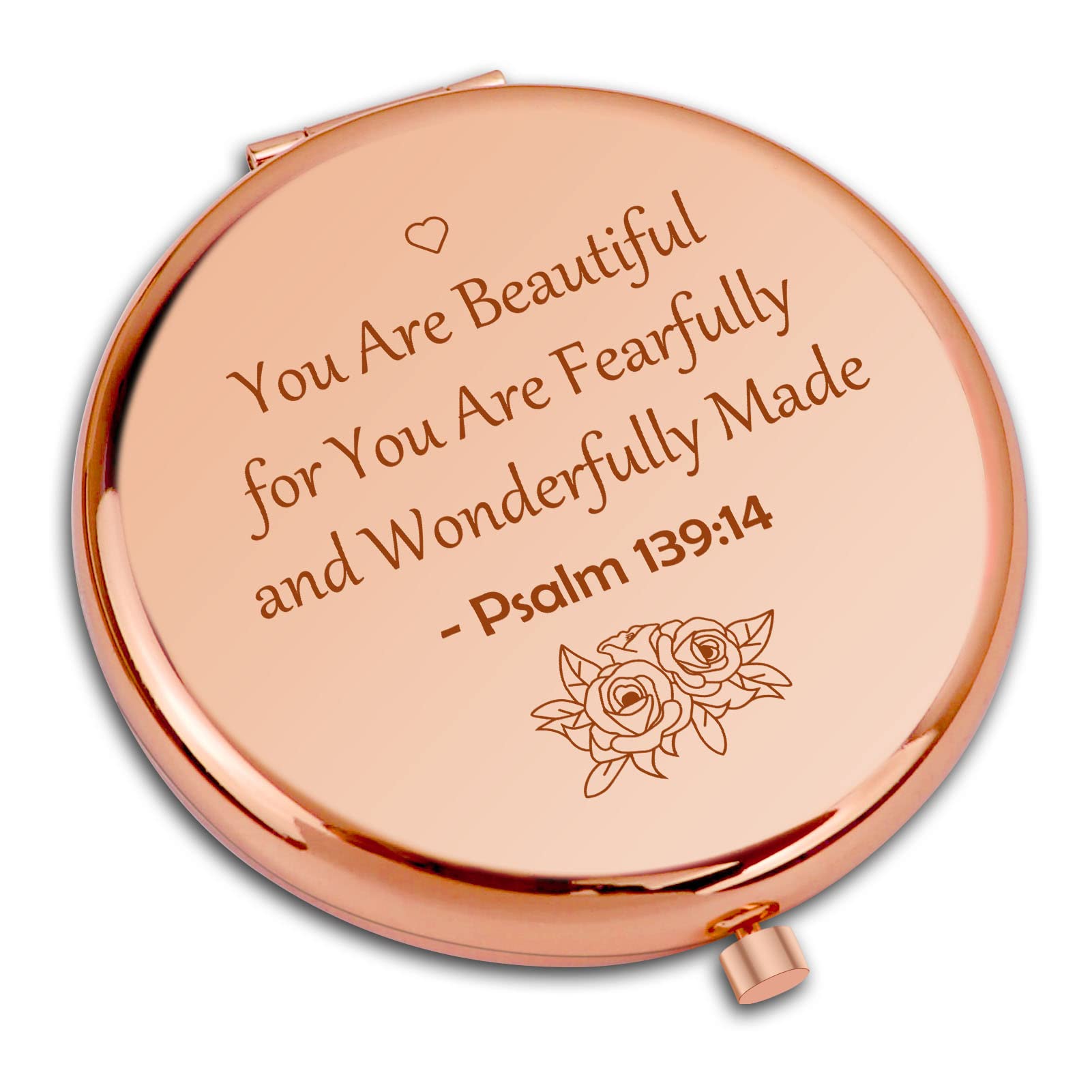 Inspirational Christian Gifts for Women Encouragement Gifts Compact Makeup Mirror for Friends Sister Bible Verse Religious Gifts for Girls Motivational Baptism Gift Folding Makeup Mirror for Her