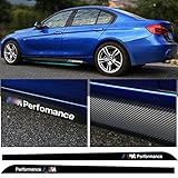 DELEIKA BMW special Car Decal carbon fiber pattern 2 x 2.15M Sport M Performance Carbon Fiber Side Skirt Decal Stripe Sticker for BMW 1 3 4 5 6 7Series F30 F31 F32 F33 F36 E60 E61 Z4 X 6 X5 X 3 X1