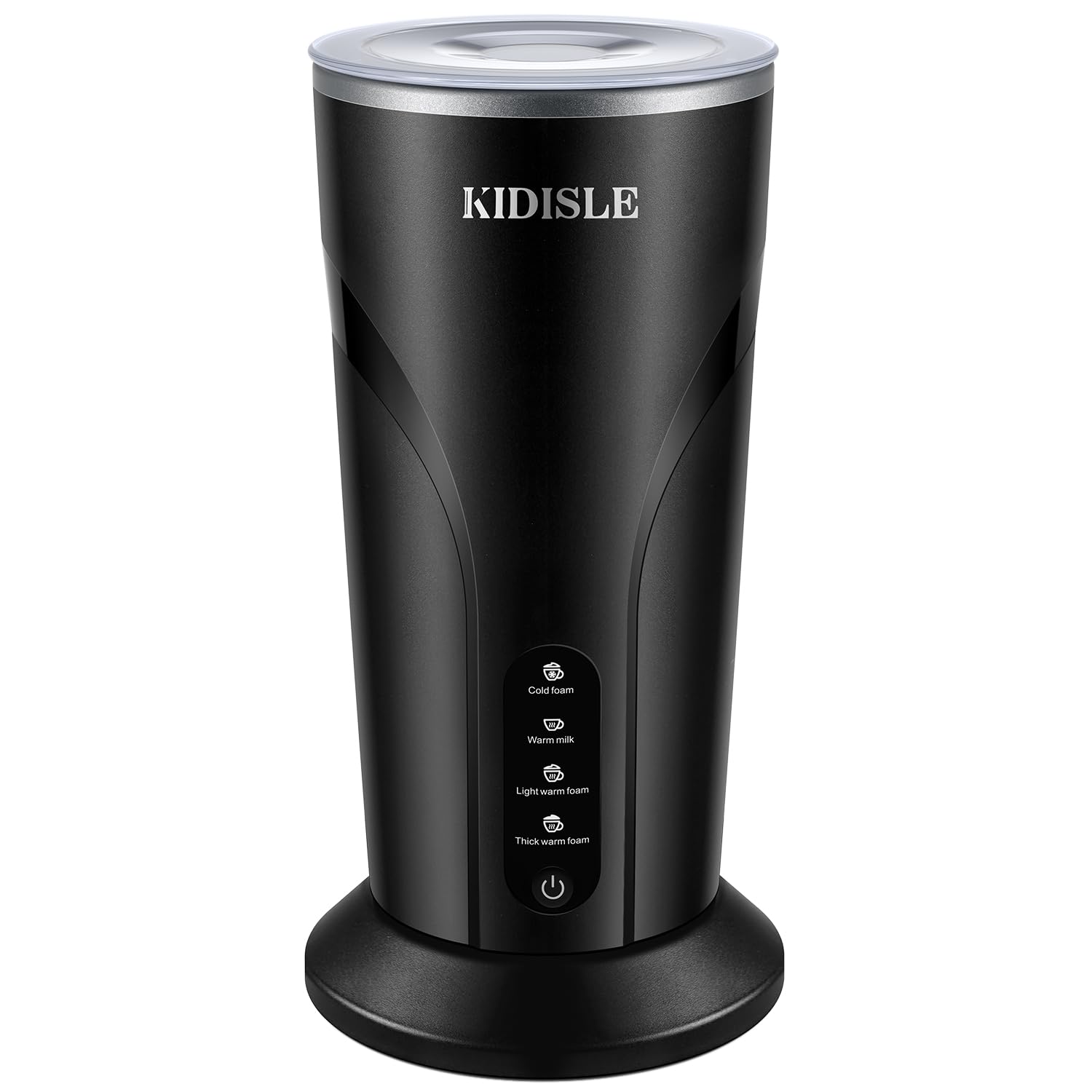 Photo 1 of KIDISLE 4-in-1 Electric Milk Frother and Steamer, Milk Steamer and Cold Foam Maker, Hot Chocolate Maker, Frother for Coffee, Latte, Macchiato, Cappuccino, BPA Free, Black