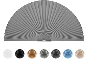 MALOKI Half Circle Window Shade Self Adhesive Arch Window Shade for Circle Window Light Filtering No Drill Arched Semi Circle Half Moon Pleated Window Covering for Living Room (1, Dark Gray, 24x12inch)