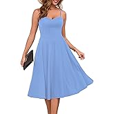 Zattcas Womens 2025 Spring Summer Sleeveless Midi Sundress A Line Flowy Wedding Guest Cocktail Party Dress with Pockets