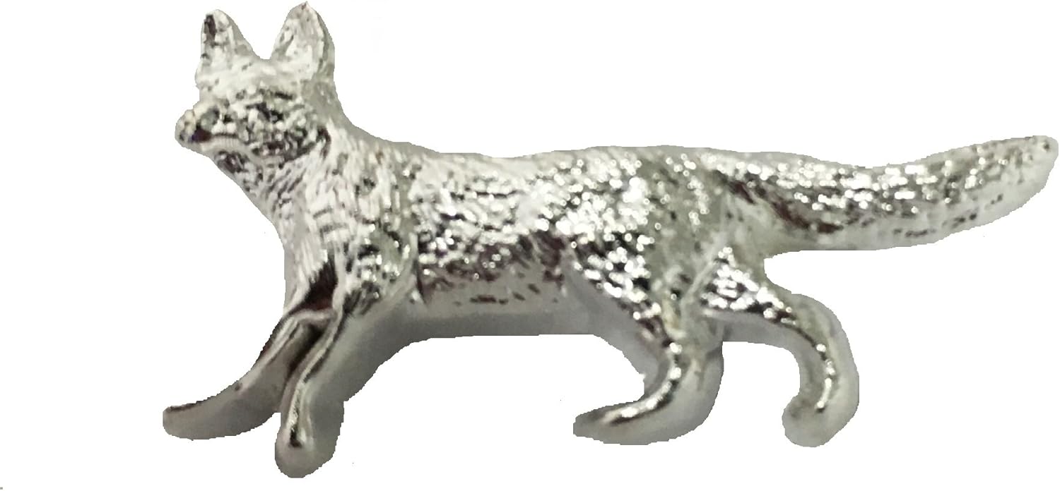 Fox Silver Plated Lapel Pin-- Wood Badge Fox Lapel Pin, gift for Scouts: Clothing