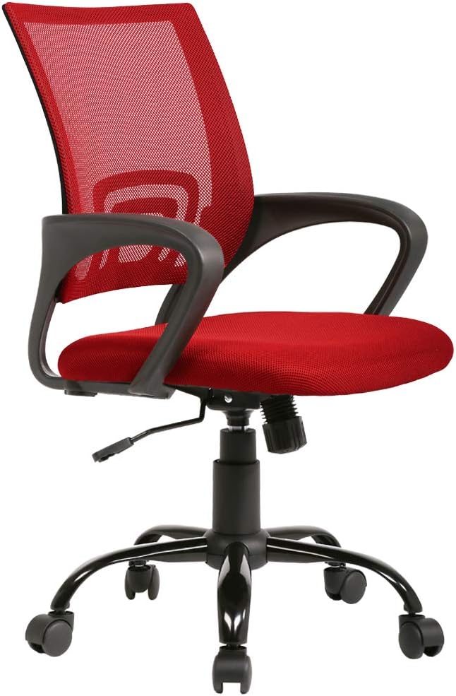 Amazon Com Office Chair Desk Chair Ergonomic Computer Chair Mesh Back Support Modern Executive Adjustable Rolling Swivel Chair For Home Office Red Furniture Decor