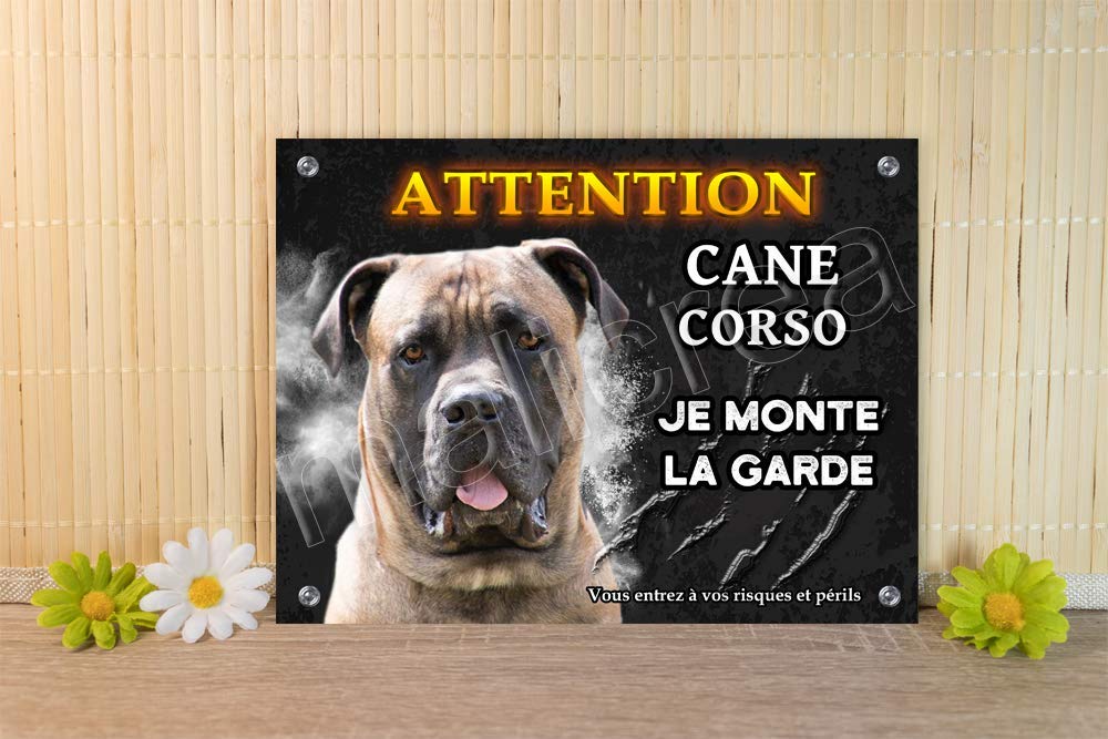 Plaque Attention Chien Malinois Je Monte La Garde - Aluminium 15x20 Cm - Pour Portail Ou Clôture