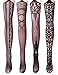 VERO MONTE 4 Pairs Women's Suspender Pantyhose Thigh High Stockings Garter Belt