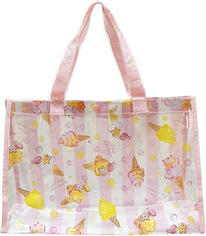 Amazon Co Jp キッズフォーレ プールバッグ ビニールバッグ スイミングバッグ 子供用バッグ 女の子 約36 24 12cm ソフトクリーム ストライプ ベビー マタニティ