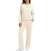 H Hellisal Womens Sweatsuits 2 Piece Sets 2026 Spring Travel Vacation Outfits Long Sleeve Wide Leg Pants Lounge Sets
