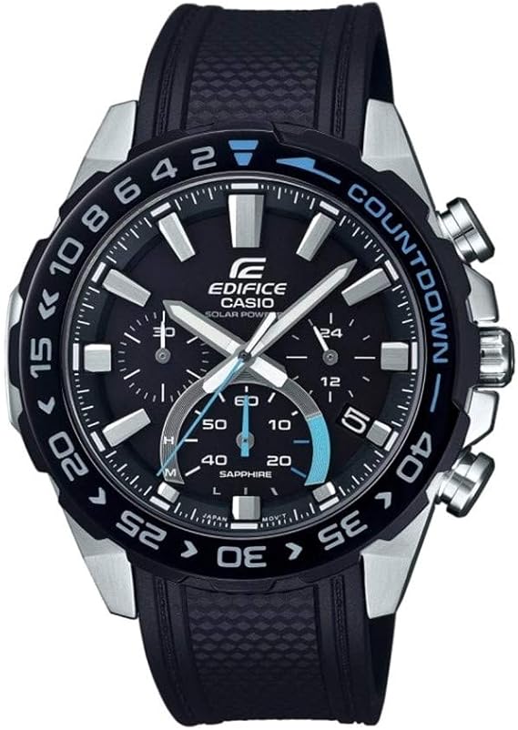 casio edifice chronograph black rubber strap