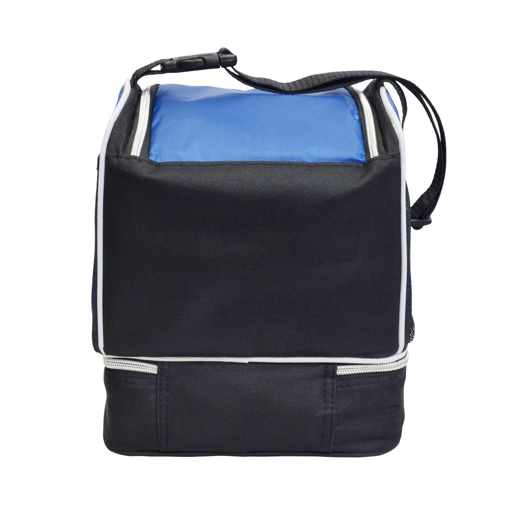 Vina Insulated Lunch Bag, Dual Compartment Reusable Bento Lunch Box Cooler Tote with Shoulder Strap for Adult and Kids, Blue