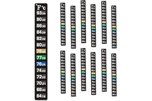 12 Pcs Temperature Strip Sticker, Digital Adhesive Thermometer Strip for Aquarium & Fish Tank, Accurate Fish Tank Thermometer