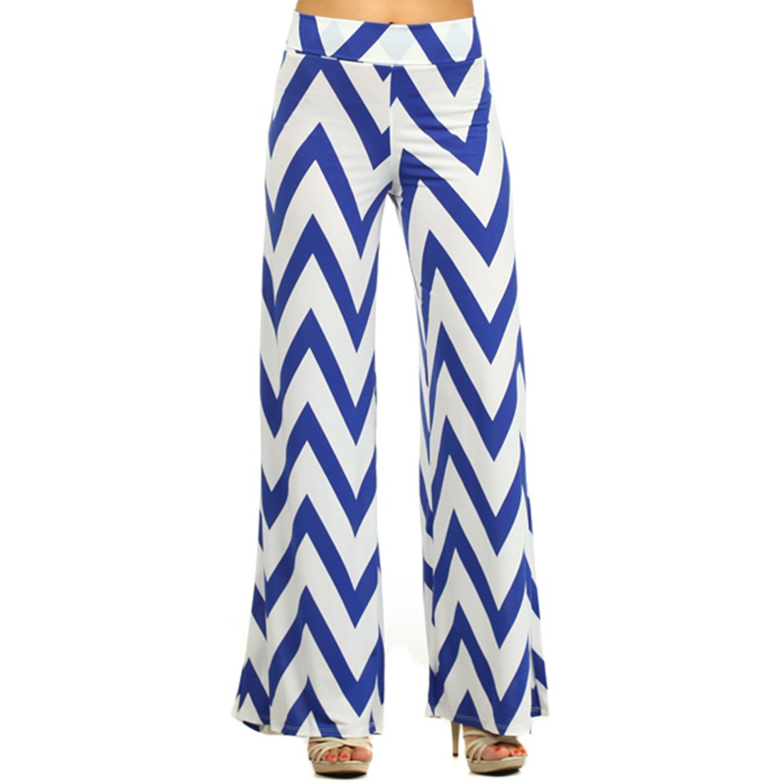 blue and white striped palazzo