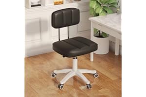 HDHNBA Adjustable Drafting Swivel Chair Home Office Chair Armless, Office Desk Chair Round Rolling Stool with Back Height Adjustable Work SPA Salon Stools Chair with Wheels…