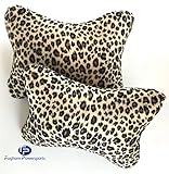 Jaguar Print Car Seat Headrest Pillows (Pair) - Car, Truck,Travel, Chair - Foghorn Powersports - Cervical neck support cushion for head rest.