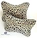 Jaguar Print Car Seat Headrest Pillows (Pair) - Car, Truck,Travel, Chair - Foghorn Powersports - Cervical neck support cushion for head rest.
