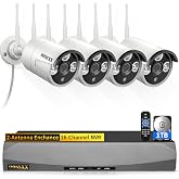 3MP Wireless WiFi Outdoor Security Camera System 1TB HDD 30 Days Storage | Built-in Audio, Dual Antennas Stronger Signal, AI Human Detection, IP67 Waterproof, Free APP No Month Fee