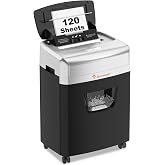 Bonsaii 120-Sheet Autofeed Micro-Cut 30-Min Run Heavy Duty Paper Shredder | P-4 Security Level, Jam-Proof, 62dB Ultra-quiet, Shreds Staples/Credit Cards, 6 Gal Bin with Casters, for Home Office C233-B