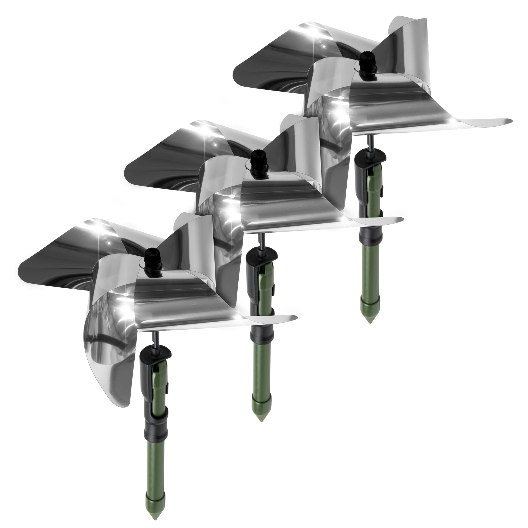 GARDIGO® Bird Deterrent Windmill - Set of 3 | Pigeon Repellent for Balcony and Garden | Reflective Bird Scarer through Rotation | Deterrent for Pigeons, Sparrows, Magpies, and Crows