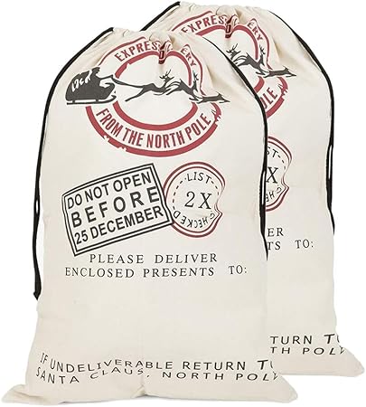 Amazon Tropical クリスマス サンタ ギフトバッグ 収納袋 巾着袋 キャンディ ビスケット クッキー 包装バッグ クリスマス 飾り おしゃれ お菓子 パッケージバッグ プレゼント クリスマス小物 大きなサンタさんの袋 耐久性 White Three Deer クリスマス雑貨 おもちゃ