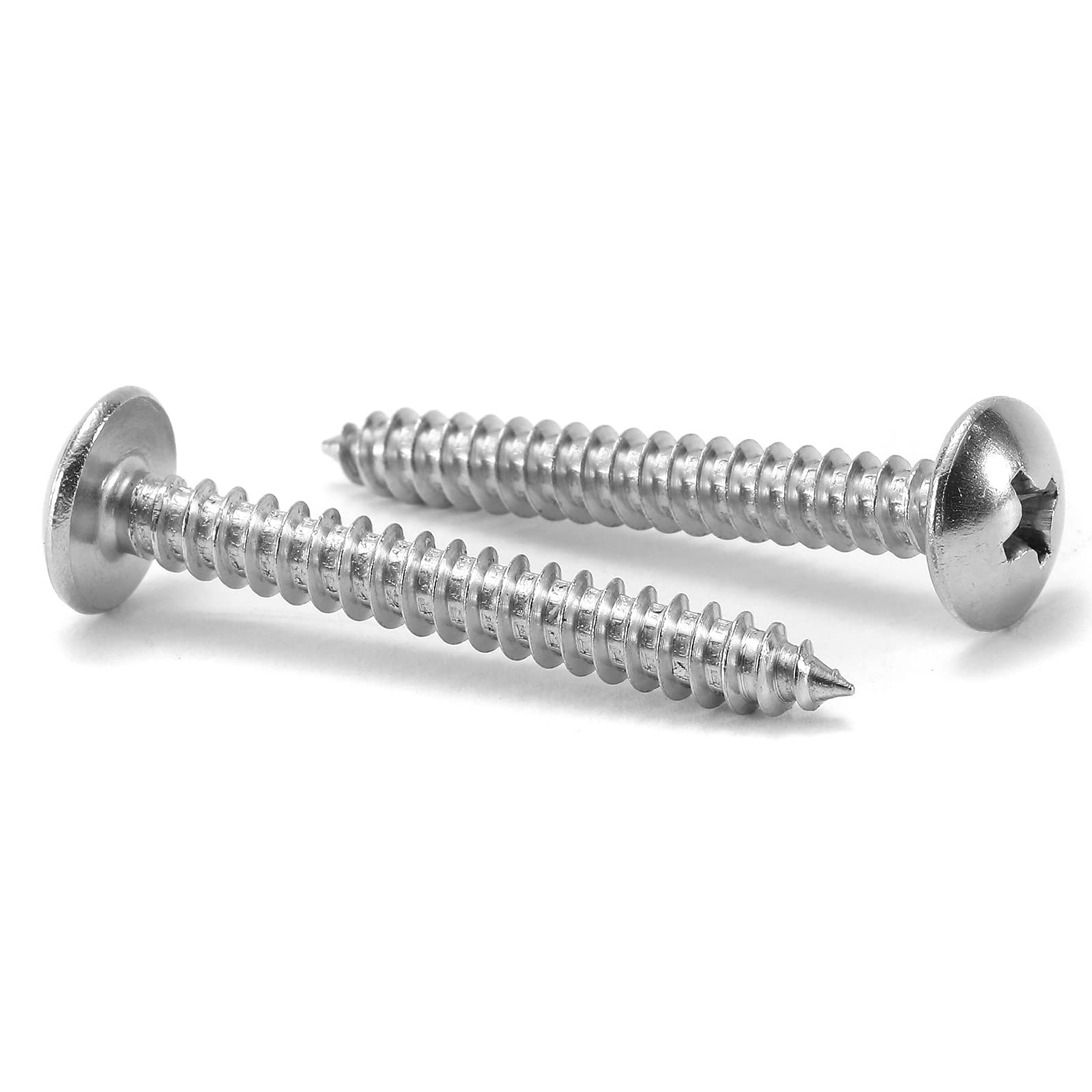 Photo 1 of #8 x 1-1/2" Wood Screw 100Pcs Truss Head Phillips 18-8 (304) Stainless Steel Fast Self Tapping Screws by SG TZH