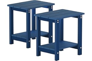 MXIMU Outside Adirondack Square Side Table, Weather Resistant Patio Table, Outdoor End Tables for Backyard, Pool, Indoor Companion, Front Porch