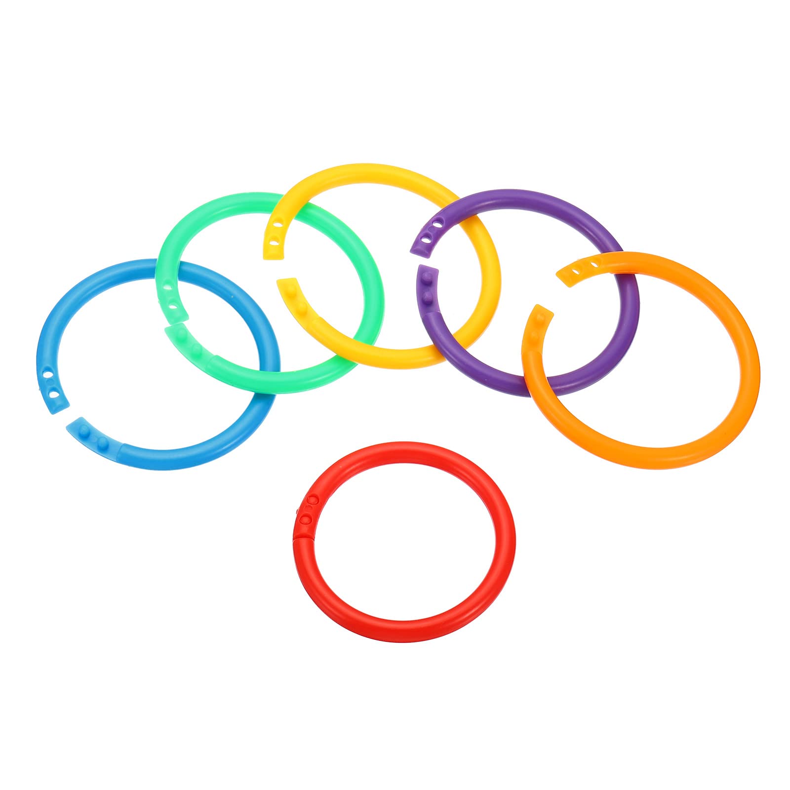 PATIKIL 2" OD 1.6" ID Loose Leaf Rings, 120 Pack Binder Ring Plastic O Rings for Book DIY Scrapbook Notebook, Assorted Colors