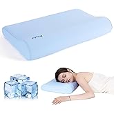 Ailyful Memory Foam Pillows, Patented Ergonomic Cervical Pillow for Neck Pain Relief, Comfortable and Breathable Cooling Pillow, Bed Pillow for Side, Back and Stomach Sleepers
