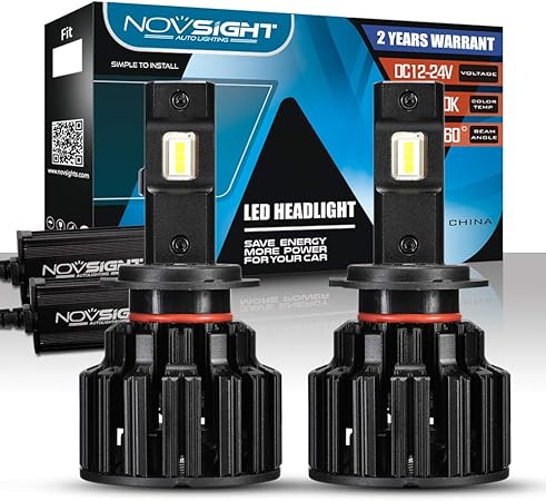 Amazon Novsight正規品専門店 最新型 業界初モデル 最高明るさ000lm lm 2 H7 車検対応 Ledヘッドライト ハイパワー 100w 50w 2 6000kホワイト H7 一体型 Led ヘッドライト 取り付け簡単 150メートル照明 ビルトインデコードドライバー アンチフラッシュ