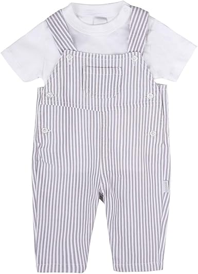 grey baby dungarees
