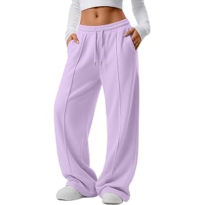 Hyggeweir Girls Wide Leg Sweatpants | Teens, Drawstring, Elastic Waist, Baggy Pant, with Pockets, Soft, Athletic, Jogger, for