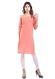 Chichi Women's Indian Plain Cotton Kurti Top