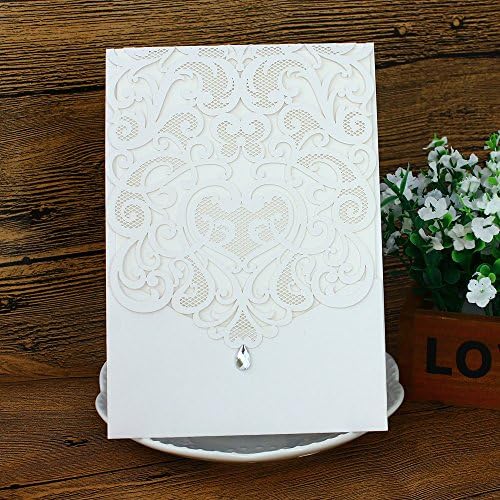 Nature Worship Creative Hollow Invitations Cards for Party, Wedding, Thanks Expression (White)