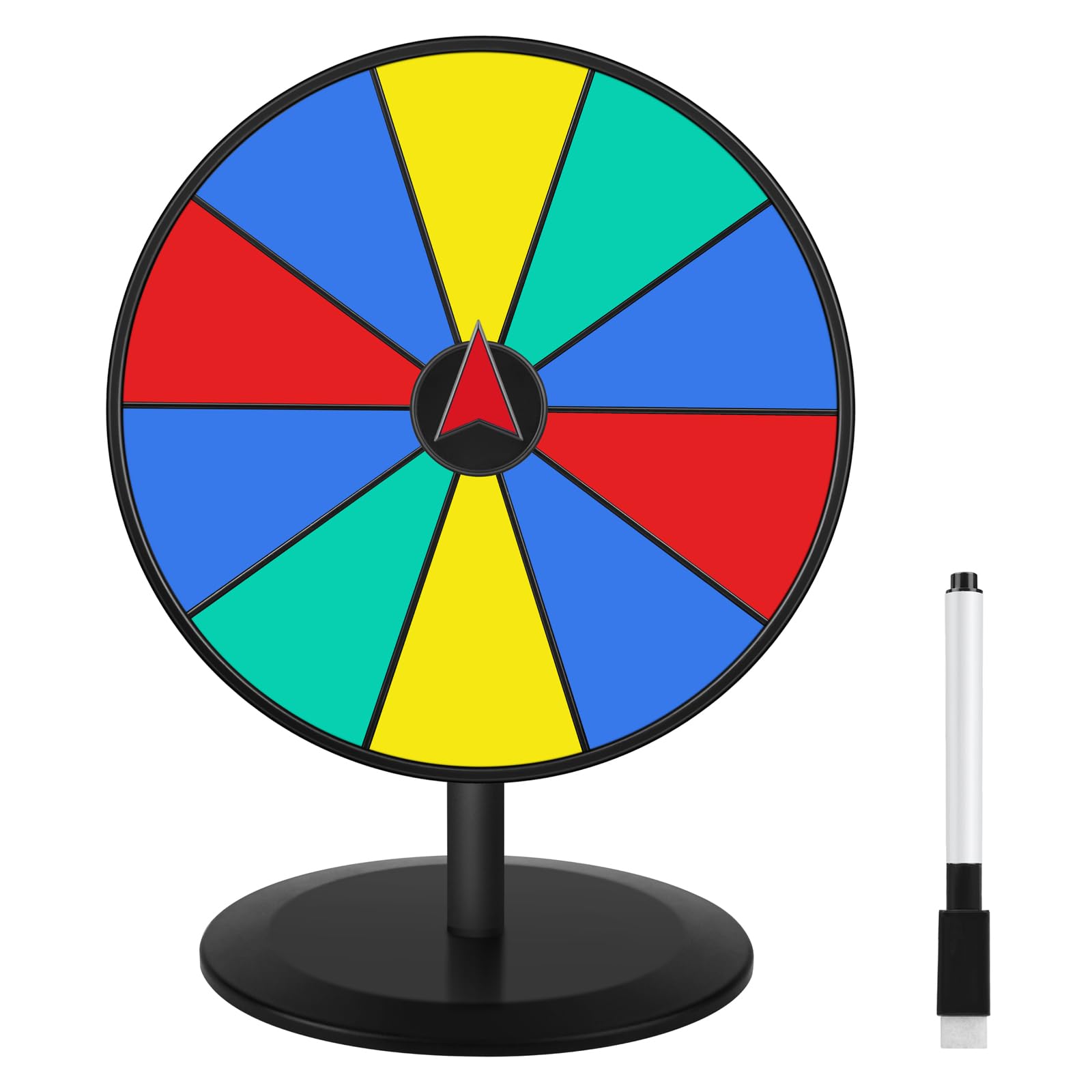 Pionites Prize Wheel Spinner 8 Inch Spinning Roulette Wheel of Fortune Spin with Dry Erase Marker for Engaging Home Parties, Trade Show, Carnival Events,Party Birthday Wedding Housewarming