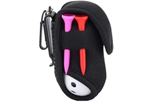 CAITON Portable Golf Ball Bag – Durable Neoprene Holder for 2 Balls & 4 Tees, Compact Waist Pouch for Golf Training, Lightwei