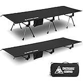ONETIGRIS SUPRANUBIS Camping Cot, Height Adjustable with Cot Leg Extenders, Strong Support 330lbs, Lightweight Comfortable Folding Bed for Camping, Hiking, Travel, Truck, Beach, Office Nap