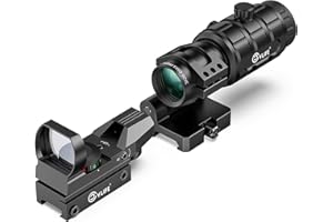 CVLIFE 1X22X33 Red Green Dot Sight and 3X Magnifier Combo, Motion Awake Multi-Reticle Circle Dot Open Reflex Sight with Flip-