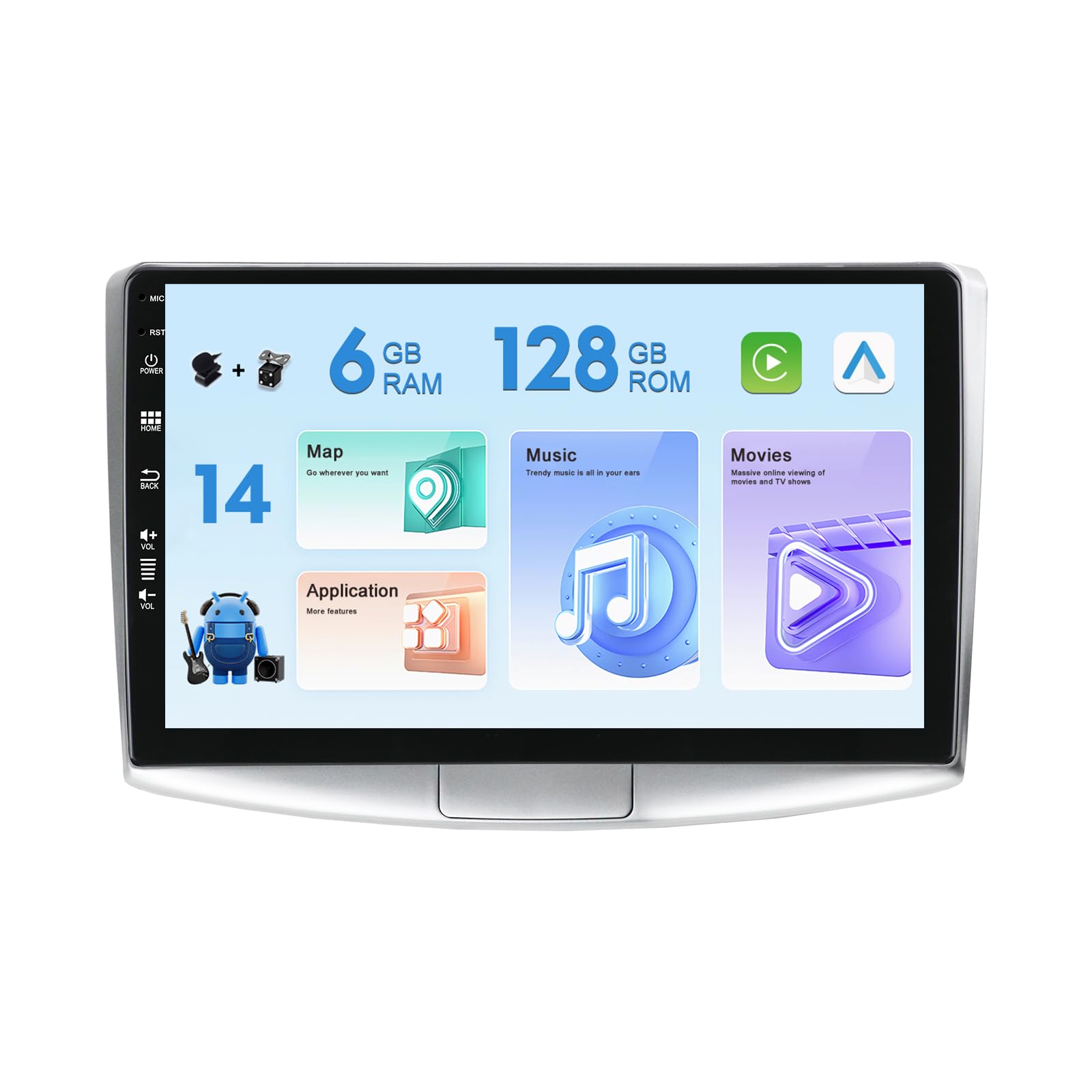 10inch IPS [6G+128G] - [Built-in Carplay+DSP ] Car Stereo GPS For VW Passat B7 B6 Magotan CC 2011-2015- Free Camera+Mic Support SWC 4G RDS WiFi DAB Head Unit
