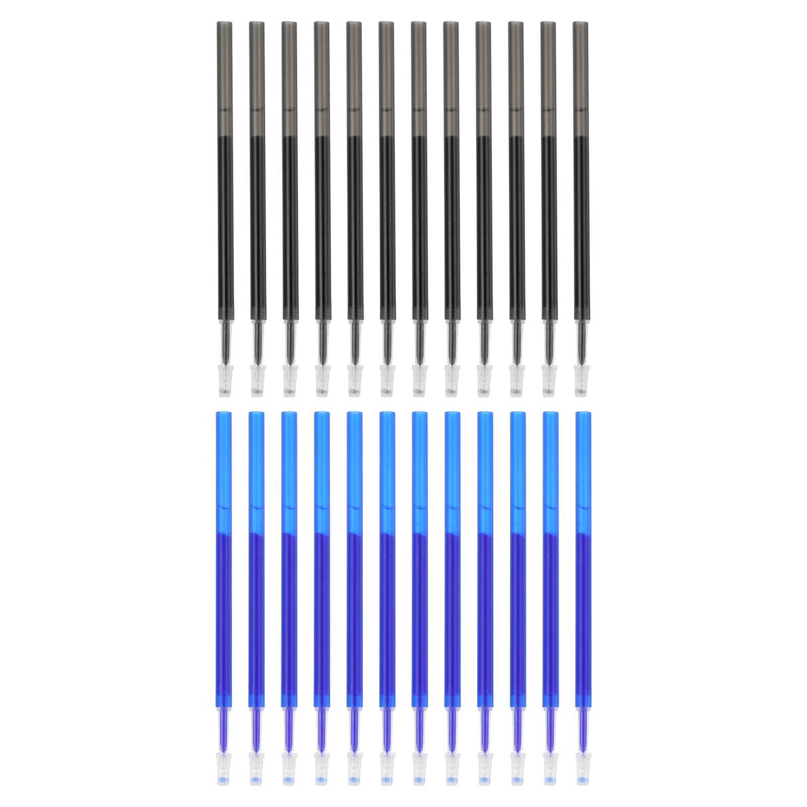 PATIKIL Erasable Gel Pen Refills, 24 Pcs Gel Ink Pens Refills Press Click Pen Fine Point 0.5mm Retractable Pens for Planner Writing Painting, Black and Blue
