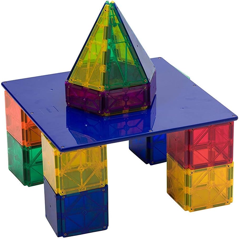 Playmags Building Board - Magnetic Starting Building Plate or Other Magnetic Tiles - Great Add on to Any Magnetic Tile Toy - Colors May Vary: Toys & Games
